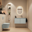 MONDIAZ TURE-DLUX Meuble WC 100cm Greey. Lavabo EDEN Ostra position milieu. Avec 1 trou de robinet. SW1104910