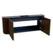 Mondiaz JOYA 113.2cm toiletmeubel - ronding links en rechts kleur Walnut - Wastafel FAYE positie Midden 1 kraangat kleur Urban. SW1421408