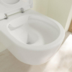 Villeroy & Boch Avento Pack WC 37x31.5cm - direchtflush - à fond creux - avec réservoir encastrable - plaque de commande chrome brillant - Stone White CeramicPlus SW956272