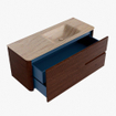 Mondiaz CIRO-DLUX Ensemble de meubles de salle de bains - 120x45x50cm - lavabo Solid surface Saba - 1 vasque à droite - sans trous de robinet - 2 tiroirs - Ruby SW1532173