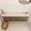 Mondiaz JOYA-DLUX 111.6cm toiletmeubel - ronding links kleur Dusk - Wastafel FAYE positie Rechts 1 kraangat kleur Frappe. SW1423130