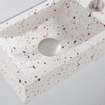 FugaFlow Eccelente Pietra Ensemble lave-mains - 40x22x10cm - trou de robinet à droite - robinet de lave-mains acier inox brossé PVD - bonde - siphon abaissé - beige mat SW1468983
