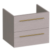 BRAUER Trust wastafelonderkast 60 excl. opbouwgrepen 2 softclose lades en 1 sifon uitsparing - Timber Greige SW1204096