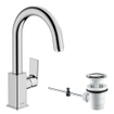 Hansgrohe Vernis Blend wastafelmengkraan 1 - met afvoerplug - hendel Chroom SW651435