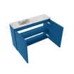 MONDIAZ TURE-DLUX Meuble toilette - 80cm - Jeans - EDEN - vasque Glace - position gauche - sans trou de robinet SW1103345