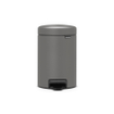 Brabantia NewIcon Poubelle à pédale - 3 litres - seau intérieur en plastique - gris béton minéral SW538280