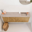 Mondiaz JOYA-DLUX 111.6cm toiletmeubel - ronding links kleur Oak - Wastafel FAYE positie Rechts 1 kraangat kleur Saba. SW1424231