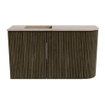 Mondiaz JOYA-DLUX 71.6cm meuble de toilette - arrondi droit couleur Shadow - Vasque FAYE position Gauche Sans trou de robinet couleur Saba. SW1425134