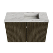 Mondiaz JOYA-DLUX 60cm toiletmeubel - kleur Shadow - Wastafel FAYE positie Rechts Zonder kraangat kleur Glace. SW1422747