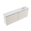 MONDIAZ TURE-DLUX meuble WC 120 cm Linen. EDEN lavabo Opalo position droite. Avec 1 trou de robinet. SW1104416