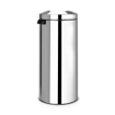 Brabantia Poubelle - 30 litres - extincteur flamme - seau intérieur en plastique en métal - brilliant steel SW1117408