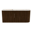Mondiaz JOYA-DLUX Meuble de toilette 91,6cm - arrondi droit couleur Noyer - Vasque FAYE position Gauche Sans trou de robinet couleur Nata SW1424540