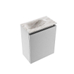 MONDIAZ TURE-DLUX Meuble de toilettes 40cm Plata. EDEN vasque Glace position gauche. Avec 1 trou de robinet. SW1103452