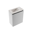 MONDIAZ TURE-DLUX Meuble toilette - 40cm - Plata - EDEN - vasque Glace - position gauche - 1 trou de robinet SW1103452