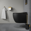 Tiger Tune Toiletborstel met houder Messing geborsteld / Zwart 9.6x38.2x12.1cm SHOWROOMMODEL SHOW26116