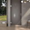 FugaFlow Eccelente Vetro Cabine de Douche - 80x90x200cm - charnières - poignée de porte - plat - verre de sécurité satiné - Chrome SW1223021