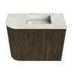 Mondiaz JOYA-DLUX 51.6cm toiletmeubel - ronding links kleur Shadow - Wastafel FAYE positie Rechts 1 kraangat kleur Ostra. SW1423046