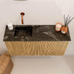 Mondiaz JOYA-DLUX Meuble de toilette 80cm - couleur Oak - Vasque FAYE position Gauche Sans trou de robinet couleur Lava SW1422107