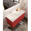 Mondiaz VICA ensemble de meuble de salle de bain - 100cm - meuble sous-vasque fire - 2 tiroirs - lavabo moon gauche - 1 trou de robinet - version XL 60cm haut SW1090790