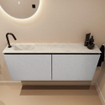 MONDIAZ TURE-DLUX Meuble toilette - 120cm - Plata - EDEN - vasque Opalo - position gauche - 1 trou de robinet SW1104504