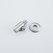 Fortifura Calvi Coude pour flexible de douche avec rosace ronde Inox brossé SW542645