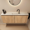MONDIAZ TURE-DLUX meuble de toilettes 120 cm Washed Oak. Lavabo EDEN Ostra position milieu. Avec 1 trou de robinet. SW1105159