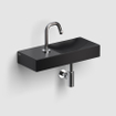 Clou Vale keramiek fontein 45x19x7cm kraangat links zwart mat SW451472