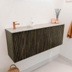 Mondiaz JOYA-DLUX Meuble de salle de bains 100cm - couleur Shadow - Lavabo FAYE position Gauche 1 trou de robinet couleur Ostra. SW1423004