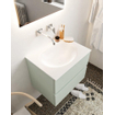 Mondiaz VICA ensemble de meuble de salle de bain - 60cm - meuble sous-vasque gris - 2 tiroirs - lavabo lune milieu - sans trou de robinet - miroir LED - version XL 60cm de haut SW1098089