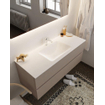 Mondiaz VICA ensemble de meuble de salle de bain - 120cm - meuble sous-vasque fumée - 2 tiroirs - lavabo nuage milieu - 1 trou de robinet - version XL 60cm haut SW1089788