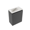 MONDIAZ TURE-DLUX Meuble toilette - 40cm - Dark Grey - EDEN - vasque Ostra - position gauche - 1 trou de robinet SW1104791