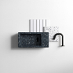 Clou Flush 3 lave-main - 36x18cm - droite - PE recyclé - Univers noir SW848907