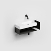 Clou Mini Wash Me fontein 45x19cm voorbewerkt kraangat links Aluite Wit mat SW9320