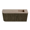Mondiaz JOYA-DLUX 91.6cm toiletmeubel - ronding links kleur Shadow - Wastafel FAYE positie Rechts Zonder kraangat kleur Saba. SW1425141