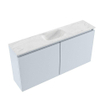 MONDIAZ TURE-DLUX meuble de toilettes 100 cm Clay. Lavabo EDEN Opalo position milieu. Sans trou de robinet. SW1104247