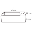 Differnz Hura Lave-mains - 40x22x9cm - Pierre marbrée - blanc SW1236902