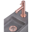 Differnz Ravo kit lave-mains - 38.5x18.5x25cm - Rectangulaire - 1 trou de robinet - Robinet rose en cuivre droit - avec cadre noir - béton gris foncé SW373255