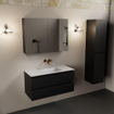 Mondiaz AIVY Ensemble de meuble - 100x45x50cm - 0 trous de robinet - 1 vasque Talc Solid surface - Centre - 2 tiroirs - avec miroir - MDF Urban SW892233
