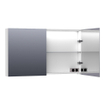 BRAUER Impress Deluxe armoire de toilette - 120x70x15cm - éclairage interne et externe - 2 portes miroir double face - blanc mat SW242136