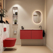 MONDIAZ TURE-DLUX Meuble toilette - 120cm - Fire - EDEN - vasque Glace - position droite - 1 trou de robinet SW1103264