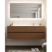 Mondiaz VICA ensemble de meuble de salle de bain - 150cm - meuble sous-vasque repos - 4 tiroirs - lavabo cloud droite - 1 trou de robinet - version XL 60cm haut SW1090088