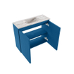 MONDIAZ TURE-DLUX Meuble toilette - 60cm - Jeans - EDEN - vasque Glace - position centrale - 1 trou de robinet SW1103324