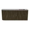Mondiaz JOYA-DLUX 101.6cm toiletmeubel - ronding links kleur Shadow - Wastafel FAYE positie Rechts Zonder kraangat kleur Oza. SW1425082