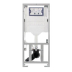 QeramiQ Dely Swirl Ensemble WC- 36.3x51.7cm - Réservoir encastré Geberit UP320 - Abattant 35mm - Plaque de commande en métal blanc mat - Boutons ronds - blanc brillant SW1138651
