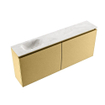 MONDIAZ TURE-DLUX Meuble toilette - 120cm - Oro - EDEN - vasque Ostra - position gauche - sans trou de robinet SW1105030