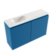 MONDIAZ TURE-DLUX 80cm toiletmeubel Jeans. EDEN wastafel Ostra positie links. Zonder kraangat. SW1104882