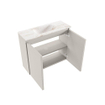 MONDIAZ TURE-DLUX Meuble toilette - 60cm - Linen - EDEN - vasque Frappe - position centrale - sans trou de robinet SW1102842