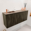 Mondiaz JOYA-DLUX 90cm meuble de salle de bains - couleur Shadow - Vasque FAYE position Gauche 1 trou de robinet couleur Arena. SW1424797