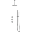 Fortifura Nebbio Ensemble de douche pluie - robinet encastré - élément encastré - barre de douche - flexible de douche en métal - douchette bâton - bras de plafond 20cm - douche de tête 30cm - inox brossé PVD SW1447121
