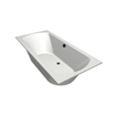 Xenz Lagoon Duobad - 190x90x53 - afvoer Midden - acryl - wit SW103400